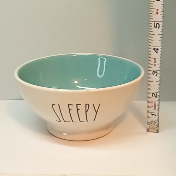 5 1/2" Rae Dunn SLEEPY bowl with pink interior. No flaws. - Picture 6 of 7